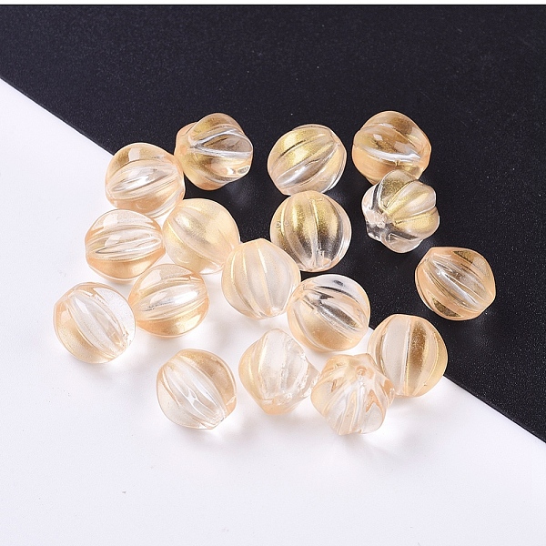 

PandaHall Transparent Glass Beads, with Glitter Powder, Pumpkin, PeachPuff, 10.5mm, Hole: 1mm Glass Pumpkin Brown