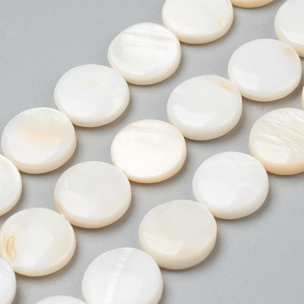 

PandaHall Natural Freshwater Shell Beads, Flat Round, 11.5~12x2.5~3mm, Hole: 0.5mm, about 33pcs/strand, 15.16 inch(38.5cm) Freshwater Shell...