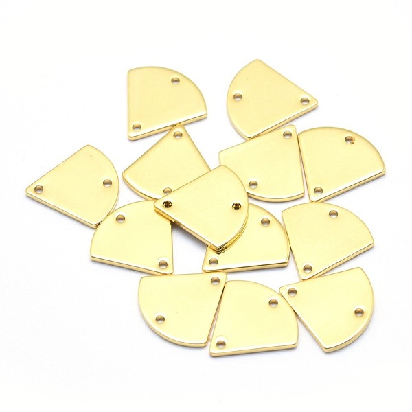 

PandaHall Brass Links, Lead Free & Cadmium Free & Nickel Free, Triangle, Real 18K Gold Plated, 12.5x13x1mm, Hole: 1mm Brass Triangle
