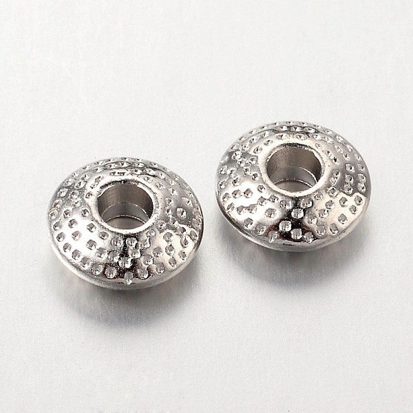 

PandaHall Tibetan Style Alloy Spacer Beads, Lead Free & Cadmium Free & Nickel Free, Flat Round, Platinum, 8x3mm, Hole: 2.5mm. Alloy Flat...