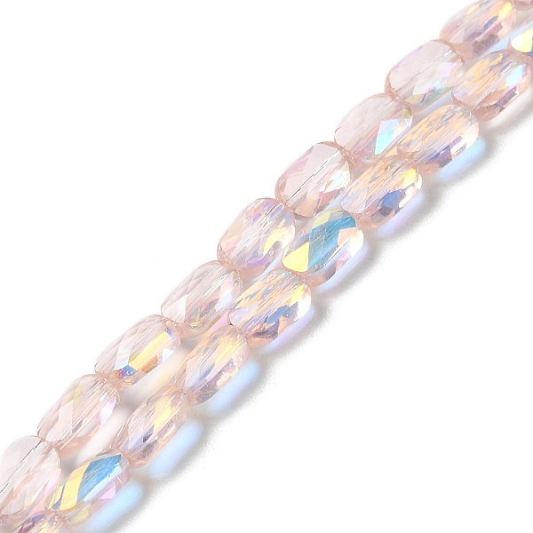 

PandaHall Transparent Electroplate Glass Beads Strands, AB Color, Faceted Rectangle, Seashell Color, 7x4.5x3.5mm, Hole: 1.2mm, about...