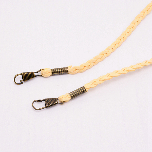 

PandaHall Polyester Cord Chain Short Thick Shoulder Strap, with Metal Clasp, Replacement Handbag Decoration Bags Straps, PeachPuff..., Brown