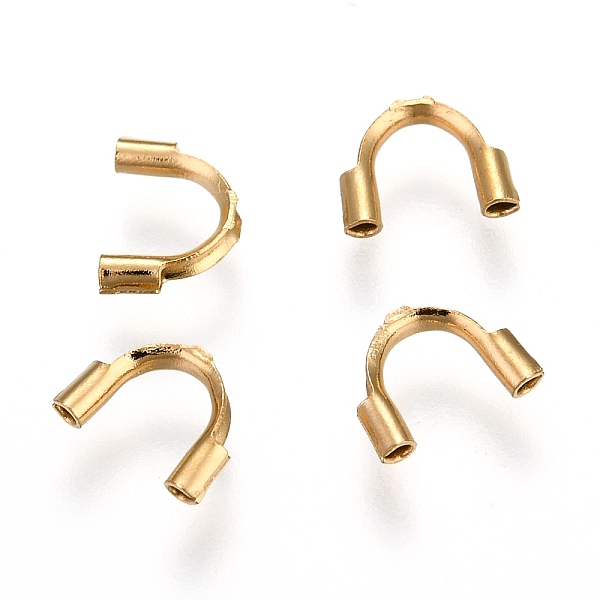 

PandaHall Vacuum Plating 316 Surgical Stainless Steel Wire Guardian, Golden, 6.3~7x4.5~5x1.5mm, Hole: 0.7mm. 316 Surgical Stainless Steel