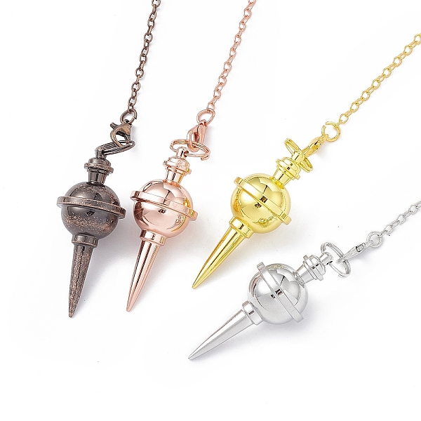 

PandaHall Rack Plating Brass Pointed Dowsing Pendulums, Cadmium Free & Lead Free, Sphere, Mixed Color, 239mm Brass Round