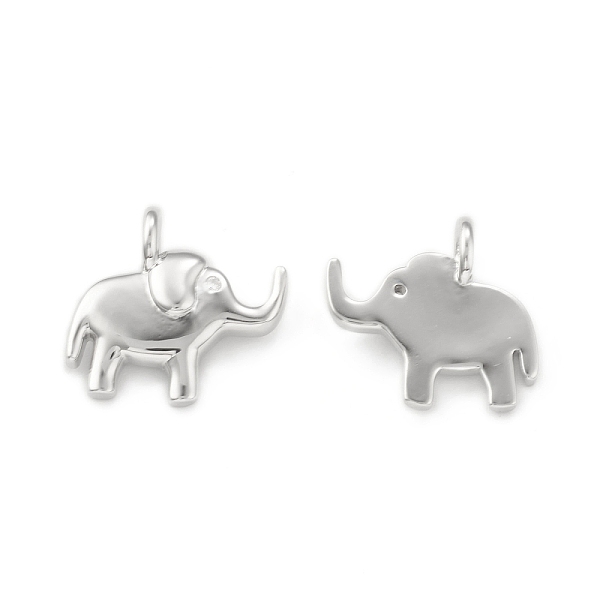 

PandaHall Eco-Friendly Brass Micro Pave Cubic Zirconia Pendants, Lead Free & Cadmium Free, Long-Lasting Plated, Elephant Charm, Real..., Clear