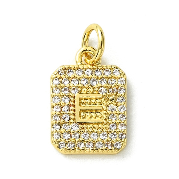 

PandaHall Rack Plating Brass Micro Pave Clear Cubic Zirconia Charms, Long-Lasting Plated, Lead Free & Cadmium Free, Rectangle with Letter...