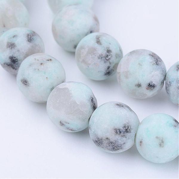 

PandaHall Natural Sesame Jasper/Kiwi Jasper Beads Strands, Round, Frosted, 8~8.5mm, Hole: 1mm, about 47pcs/strand, 15.5 inch Sesame Jasper...
