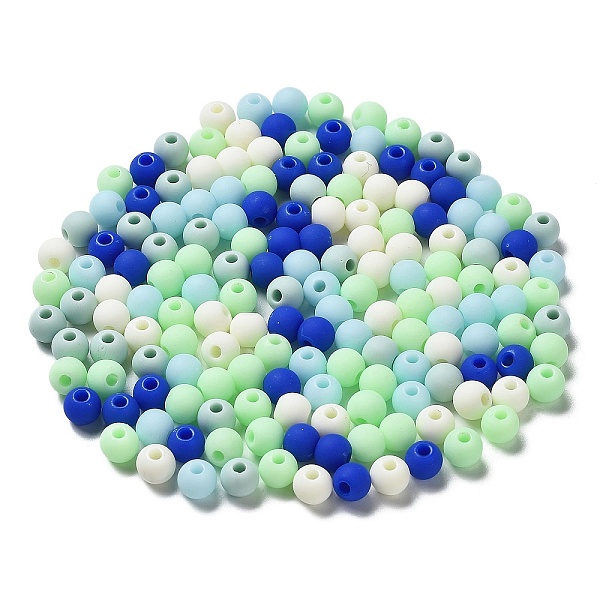 

PandaHall Frosted Opaque Acrylic Beads, Round, Dark Blue, 6mm, Hole: 2mm, about 4545pcs/500g Acrylic Round