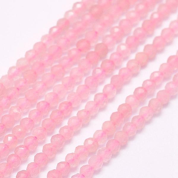 

PandaHall Natural Rose Quartz Beads Strands, Faceted, Round, 2~2.5mm, Hole: 0.5mm, about 165pcs/strand, 15.7 inch(40cm) Rose Quartz Round..., Pink