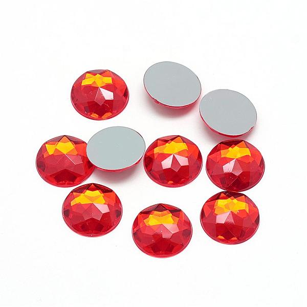 

PandaHall Acrylic Rhinestone Flat Back Cabochons, Faceted, Bottom Silver Plated, Half Round/Dome, Red, 18x5.5~6mm Acrylic Rhinestone Half...