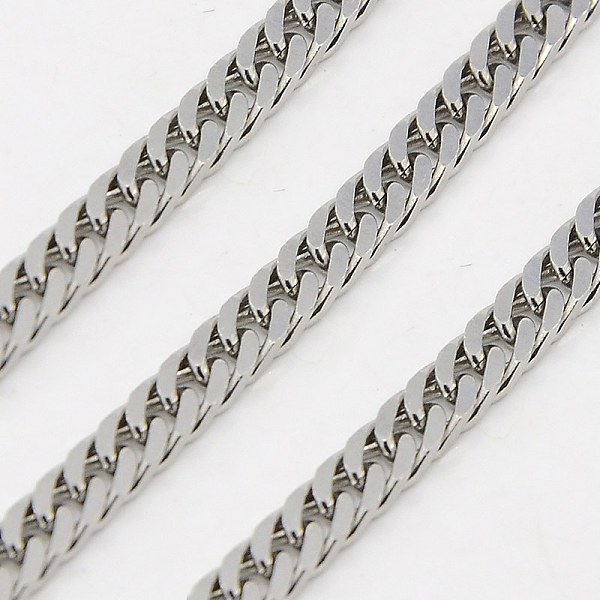 

PandaHall 3.28 Feet 304 Stainless Steel Double Link Chains, Unwelded, Faceted, Stainless Steel Color, 3x1.5mm 304 Stainless Steel