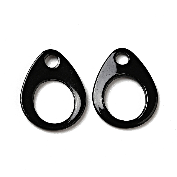 

PandaHall Spray Painted 201 Stainless Steel Charms, Teardrop Charm, Black, 13x10x1mm, Hole: 1.8mm 201 Stainless Steel Teardrop Black