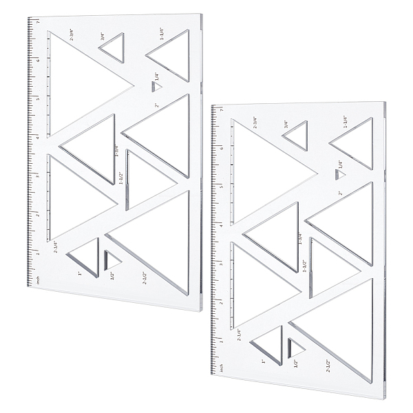 

PandaHall PH 2pcs 11 in 1 Router Template Router Stencils Acrylic Templates Drawing Scale Ruler Triangle Drawing Tool Measuring Tool for...