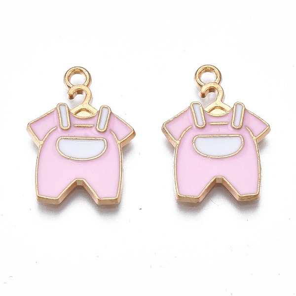 

PandaHall Alloy Enamel Pendants, Cadmium Free & Nickel Free & Lead Free, Light Gold, Clothes, Pearl Pink, 21.5x15.5x1.5mm, Hole: 1.8mm...