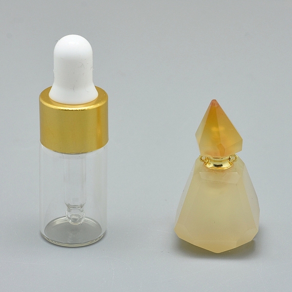 

PandaHall Faceted Natural Citrine Openable Perfume Bottle Pendants, with Brass Findings and Glass Essential Oil Bottles, 33~37x18~22mm, Hole...