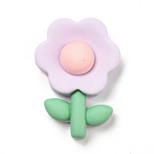 

PandaHall Opaque Resin Cabochons, Frosted Sunflower, Lavender, 34x24x8.5mm Resin Flower Purple