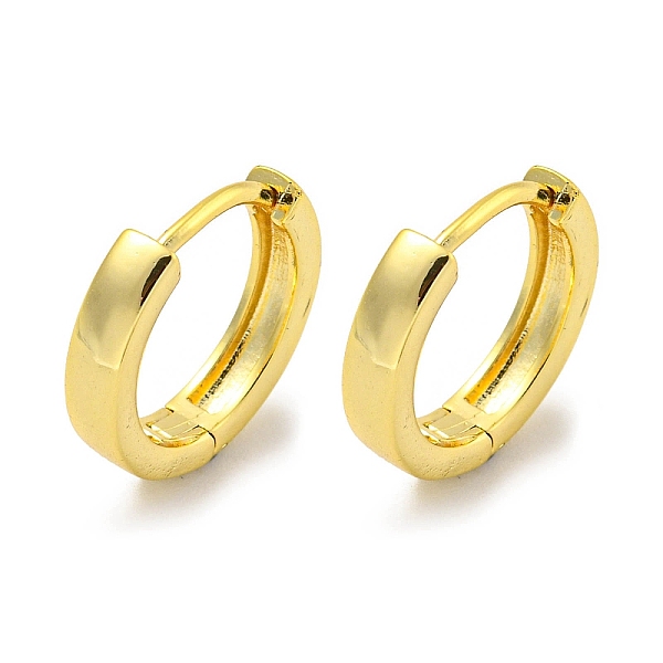 

PandaHall Brass Hoop Earrings, Round, Real 18K Gold Plated, 14.5x3mm Brass Round
