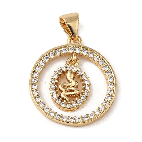 

PandaHall Brass Micro Pave Cubic Zirconia Pendants, Real 18K Gold Plated, Snake, 20.5x18x3mm, Hole: 5x3.6mm Brass+Cubic Zirconia Snake Clear