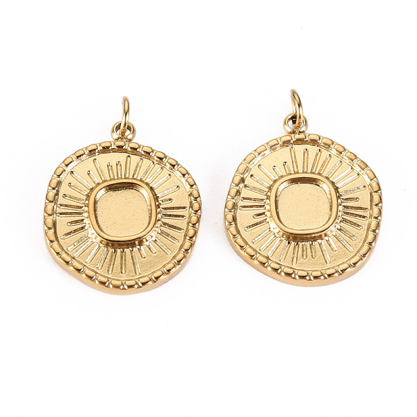 

PandaHall 304 Stainless Steel Pendant Cabochon Settings, with Jump Rings, Flat Round, Real 14K Gold Plated, Tray: 1/4 inch(8mm), 17.5x15x2mm...