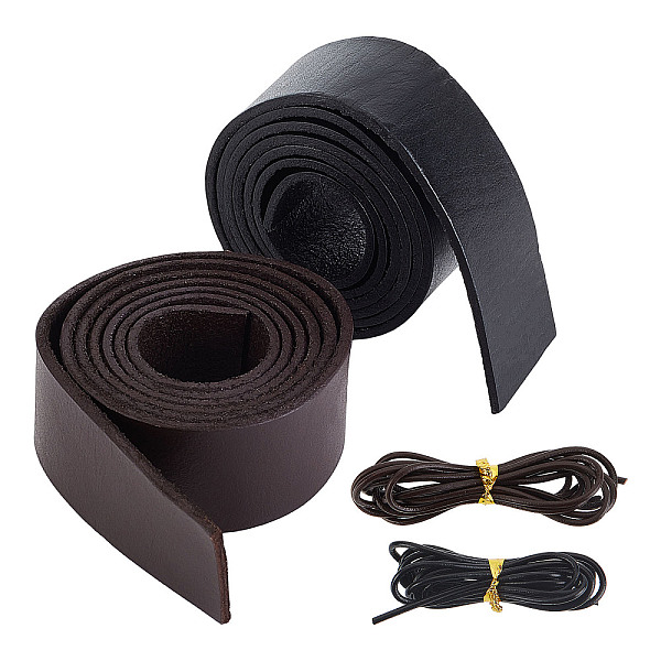PandaHall OLYCRAFT 2Pcs 78.7 Genuine Cowhide Leather Straps 1 Wide with 2pcs 31.5 Leather Strips and 4pcs Metallic Wire Twist Ties for... PandaHall OLYCRAFT 2Pcs 78.7 Genuine Cowhide Leather Straps 1 Wide with 2pcs 31.5 Leather Strips and 4pcs Metallic Wire Twist Ties for...