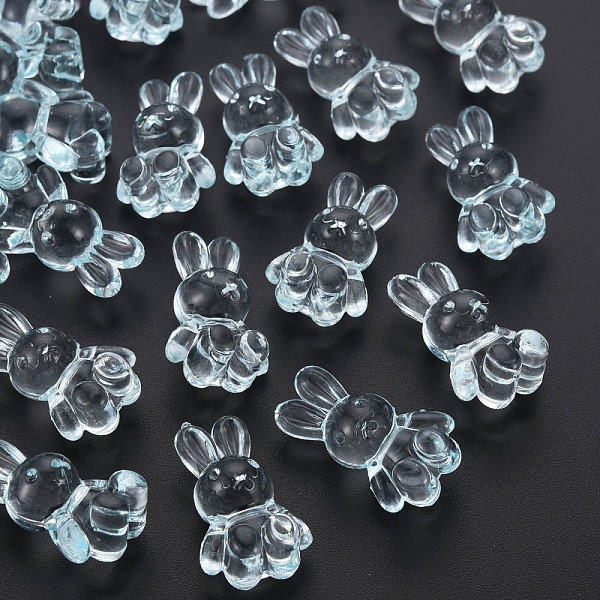 

PandaHall Transparent Acrylic Beads, Rabbit, Light Blue, 24.5x14.5x11mm, Hole: 2.5mm, about 300pcs/500g Acrylic Rabbit