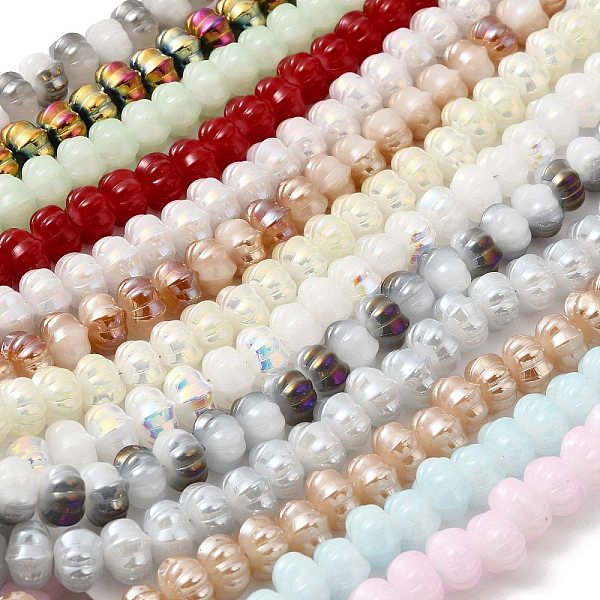 

PandaHall Two Tone Electroplate Glass Beads, Pumpkin, Mixed Color, 9x11x12mm, Hole: 1.2mm, about 74pcs/strand, 23.23 inch(59cm) Glass..., Multicolor