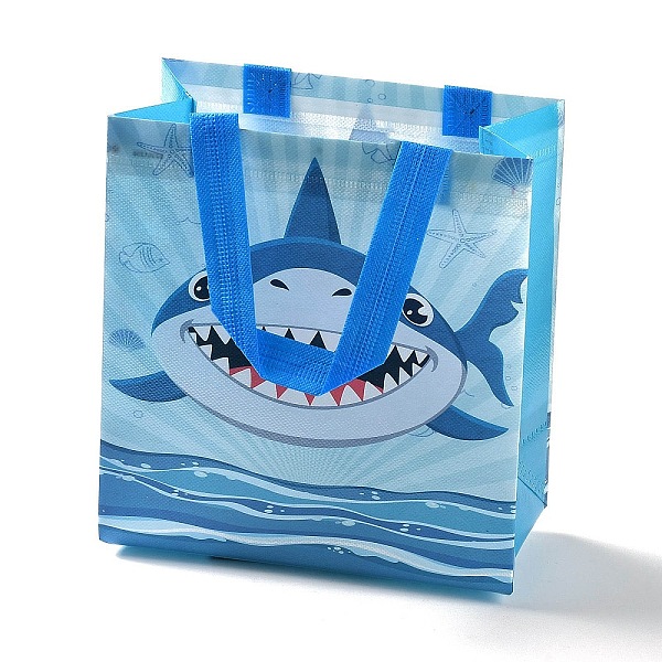 

PandaHall Cartoon Printed Shark Non-Woven Reusable Folding Gift Bags with Handle, Portable Waterproof Shopping Bag for Gift Wrapping...