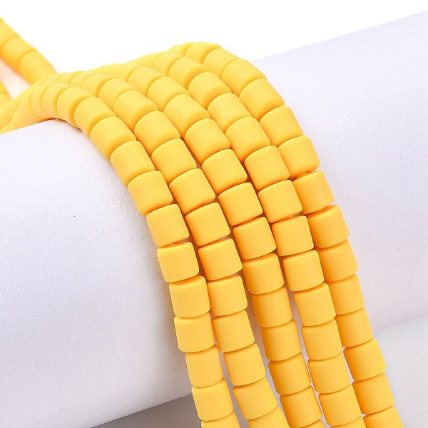 

PandaHall Polymer Clay Bead Strands, Column, Yellow, 5~7x6mm, Hole: 1.5~2mm, about 61~69pcs/strand, 15.74 inch Polymer Clay Column Yellow