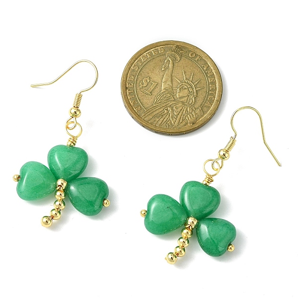 Boucles D'oreilles Pendantes En Jade Naturel De Malaisie