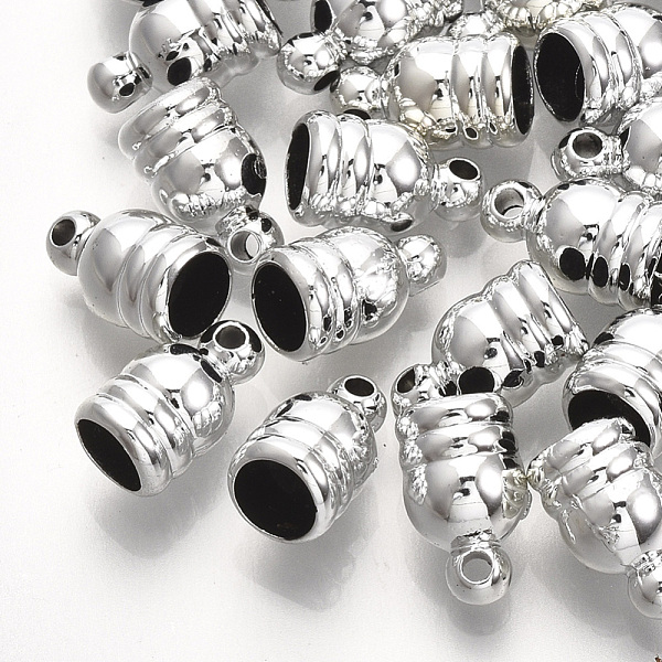 

PandaHall UV Plating ABS Plastic Cord Ends, End Caps, Platinum, 9.5x5.5mm, Hole: 1.2mm, Inner Diameter: 4mm Plastic