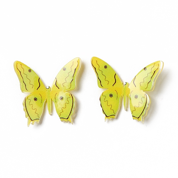 

PandaHall 3D Printed Opaque Acrylic Cabochons, Butterfly, Yellow, 20x22x3mm Acrylic Butterfly Yellow