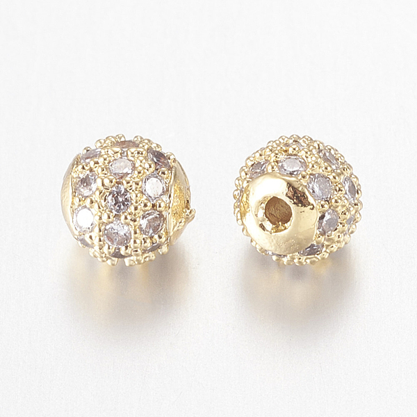 

PandaHall Brass Micro Pave Cubic Zirconia Beads, Round, Nickel Free & Lead Free & Cadmium Free, Clear, Golden, 4mm, Hole: 0.7mm Brass+Cubic...