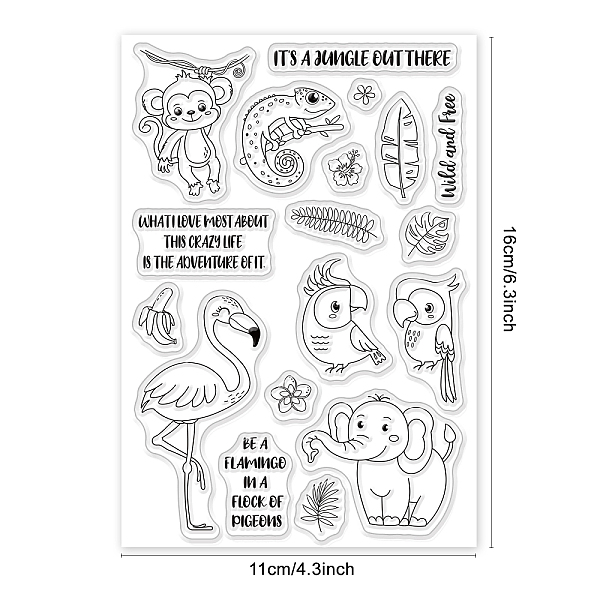 

PandaHall PVC Plastic Stamps, for DIY Scrapbooking, Photo Album Decorative, Cards Making, Stamp Sheets, Animal Pattern, 16x11x0.3cm Plastic...