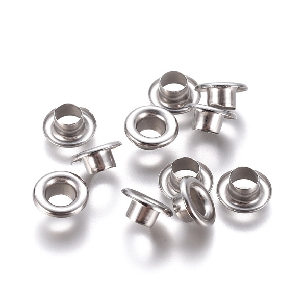 

PandaHall European Style 201 Stainless Steel Eyelet Core, Grommet for Large Hole Beads, Flat Round, Stainless Steel Color, 9x4mm, Hole: 4mm...