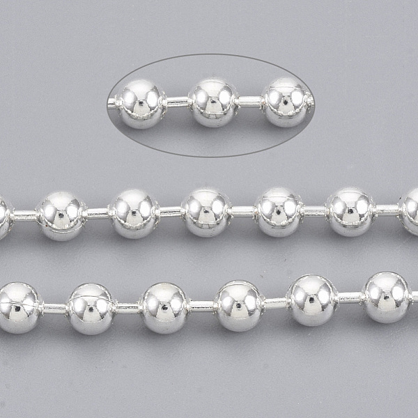 

PandaHall Brass Ball Chains, Long-Lasting Plated, Soldered, with Spool, Cadmium Free & Lead Free, Silver, 3.2mm, about 150.91 Feet(46m)/roll...