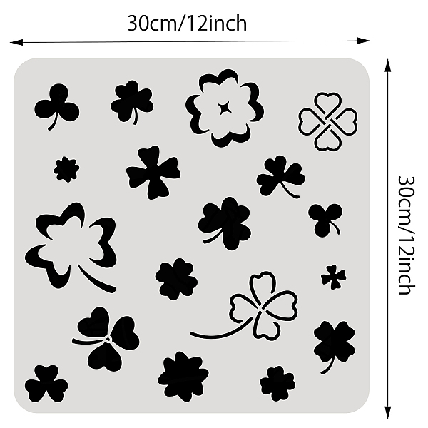 

PandaHall BENECREAT St. Patrick's Day Shamrock Stencils, 12x12" Shamrock Pattern Reusable Plastic Craft Drawing Stencil for Window Glass...