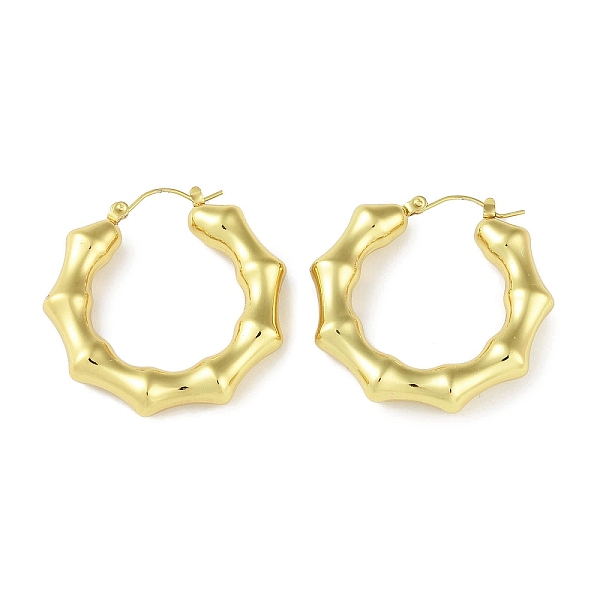 

PandaHall Ion Plating(IP) 304 Stainless Steel Hoop Earrings, Ring, Real 18K Gold Plated, 38.5x7.5mm 304 Stainless Steel Ring