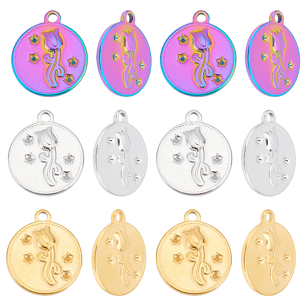

PandaHall DICOSMETIC 24Pcs 3 Colors 304 Stainless Steel Rhinestone Settings, Flat Round with Rose, Mixed Color, Fit for 1mm Rhinestone...