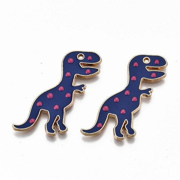 

PandaHall Alloy Enamel Pendants, Cadmium Free & Lead Free, Dinosaur, Light Gold, Midnight Blue, 29x21x2mm, Hole: 1.2mm Alloy+Enamel Dinosaur