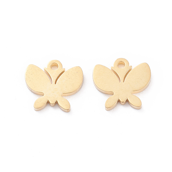 

PandaHall 304 Stainless Steel Charms, Laser Cut, Butterfly, Golden, 9x10x1mm, Hole: 1.2mm 304 Stainless Steel Butterfly