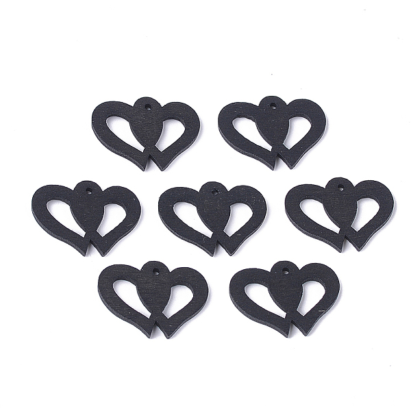 

PandaHall Spray Painted Wood Pendants, Heart, Black, 22x30x2.5mm, Hole: 1.8mm Wood Heart Black