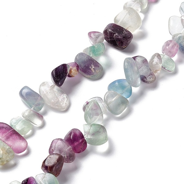 

PandaHall 20Pcs Natural Fluorite Beads, Tumbled Stone, Nuggets, 12~16x8~13x6~8mm, Hole: 1mm Fluorite Nuggets