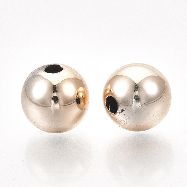 

PandaHall UV Plating ABS Plastic Beads, Round, Rose Gold Plated, 15.5~16x15mm, Hole: 2.5mm ABS Plastic Round