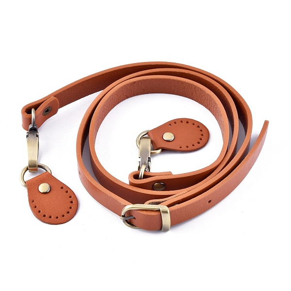 

PandaHall Cowhide Bag Strap, Single Shoulder Belts, with Alloy Findings, for Bag Straps Replacement Accessories, Peru, 120x1.5x1cm Leather..., Brown