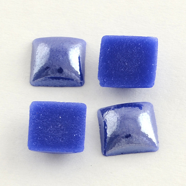 

PandaHall Pearlized Plated Opaque Glass Cabochons, Square, Blue, 6x6x3mm Glass Square Blue