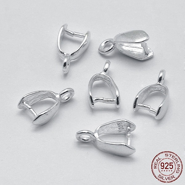 

PandaHall Rhodium Plated 925 Sterling Silver Pendant Bails, Ice Pick & Pinch Bails, Platinum, 4x4mm Inner Diameter, 9x5x3mm, Hole: 1.5mm...