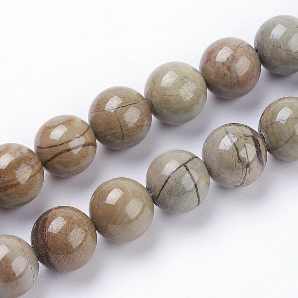 

PandaHall Natural Silver Leaf Jasper Beads Strands, Round, 8mm, Hole: 1mm, about 48pcs/strand, 15.3 inch(39cm) Silver Leaf Jasper Round..., Green