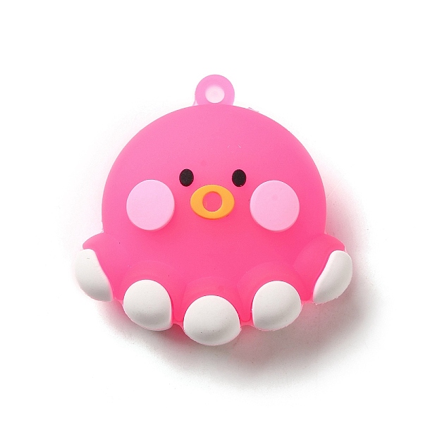 

PandaHall Plastic Pendants, Pendants Key Chain Bag Accessories, Octopus Shape, Hot Pink, 41x42x19mm, Hole: 3mm PVC Octopus