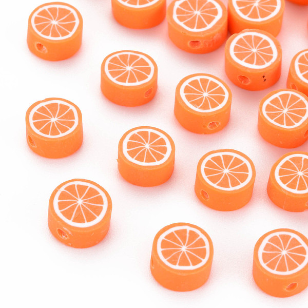 

PandaHall Handmade Polymer Clay Beads, Pomelo, Coral, 8~10x4mm, Hole: 1.2~1.5mm Polymer Clay Fruit Red
