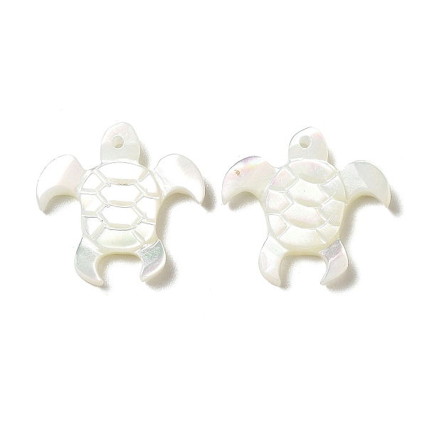 

PandaHall Natural White Shell Pendants, Sea Turtle Charms, WhiteSmoke, 15x15.5x2mm, Hole: 1mm White Shell Turtle White